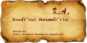 Kovácsi Annamária névjegykártya