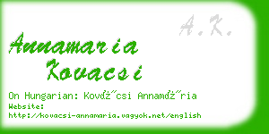 annamaria kovacsi business card